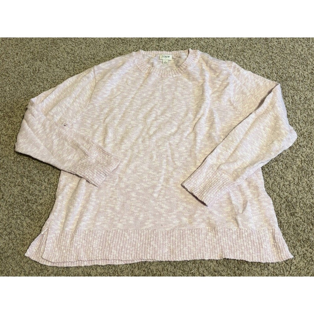 Women's J.Crew Pink Cotton Blend Knit Sweater, Size Large